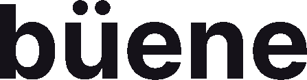 büene — approved wordmark from the original identity source